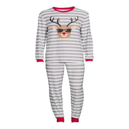  Striped Deer Matching Family Christmas Pajama Set