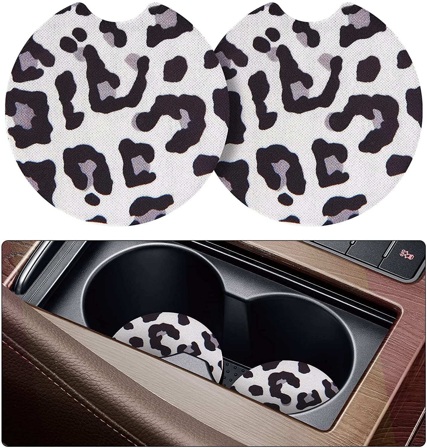  2 Pack Car Coasters for Cup Holders