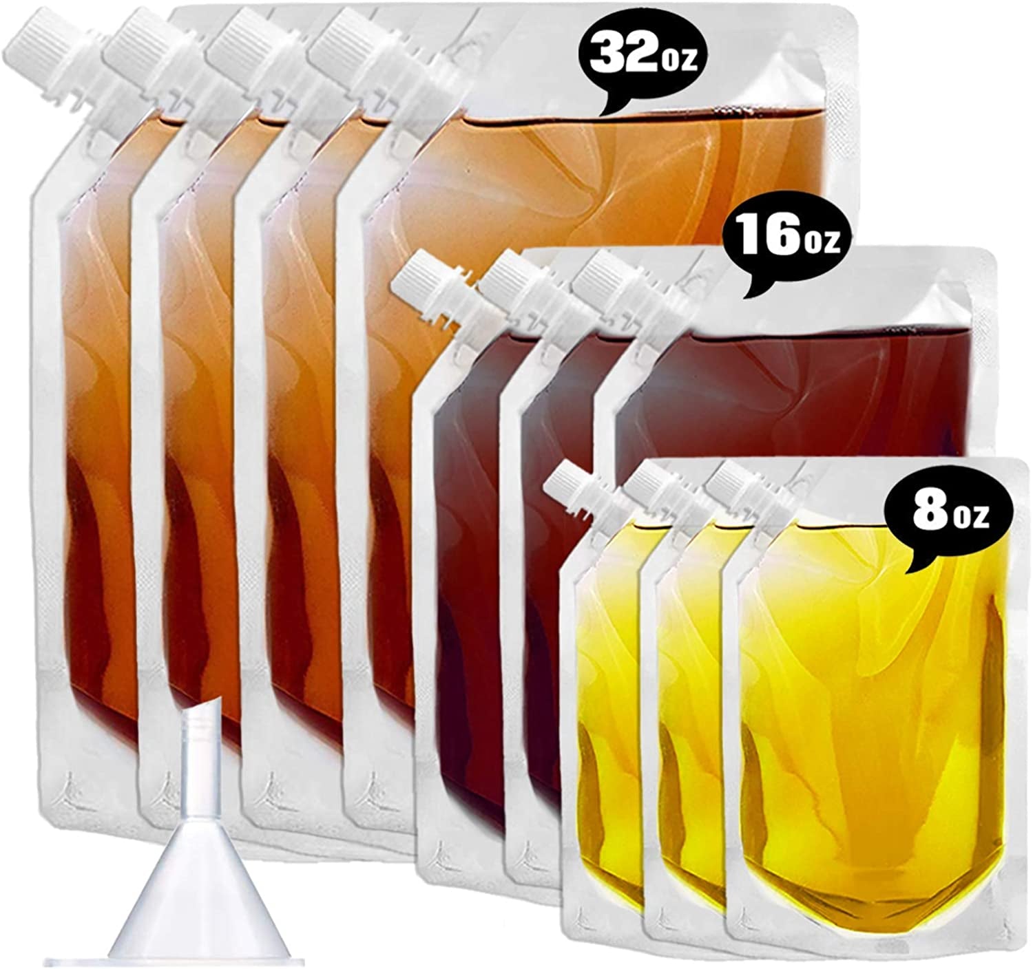 Flasks Set for Liquor Cruise Kit,Rum Runner Plastic Liquor Bags to Sneak Alcohol,Juice Travel Plastic Bags Drink Bags for Travel Outdoor Sports, Concerts, Events（8oz X 10）