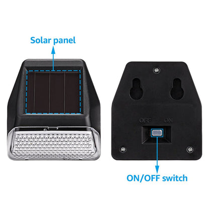 6 Pack Dusk-To-Dawn LED Solar Fence Lights for Pathway, 4000K Cool White, Black