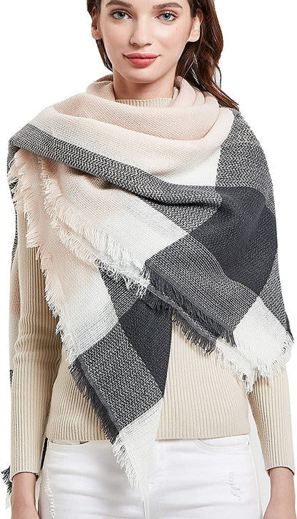 Women's Warm Square Plaid Scarf
