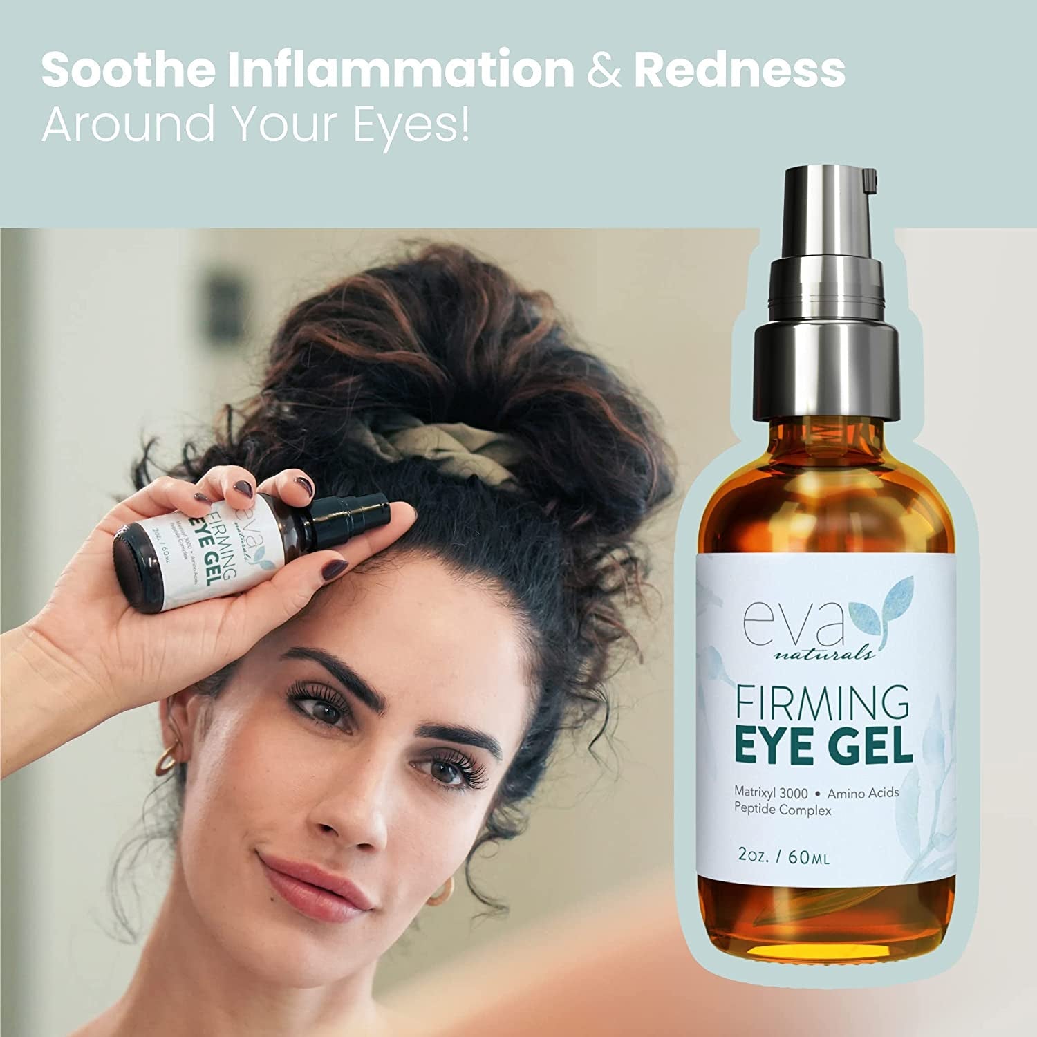 Anti-Aging Eye Gel - Luxurious Hydrating Under Eye Cream For Dark Circles and Puffiness, Bags, Crows Feet, Wrinkles - With Hyaluronic Acid & Skin-Firming Peptides Eye Serum (2 oz.)
