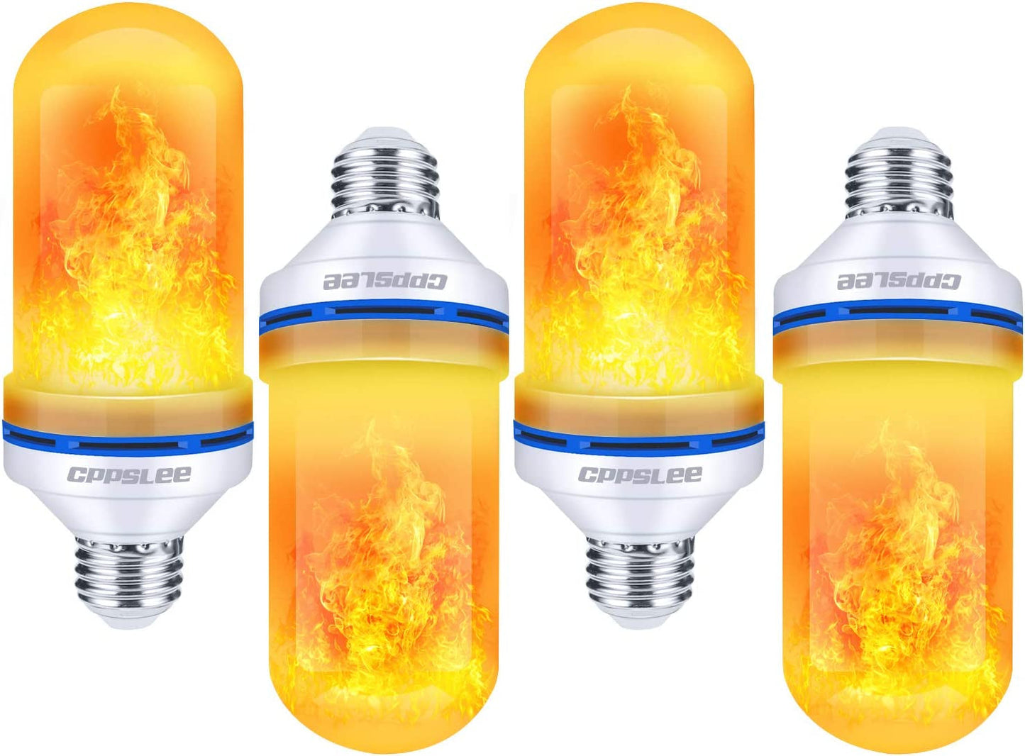 2 Pack  LED Flame Light Bulbs, 4 Modes Fire Light Bulbs, E26 Base Flame Bulb, Christmas Party, Indoor and Outdoor Home Decoration 