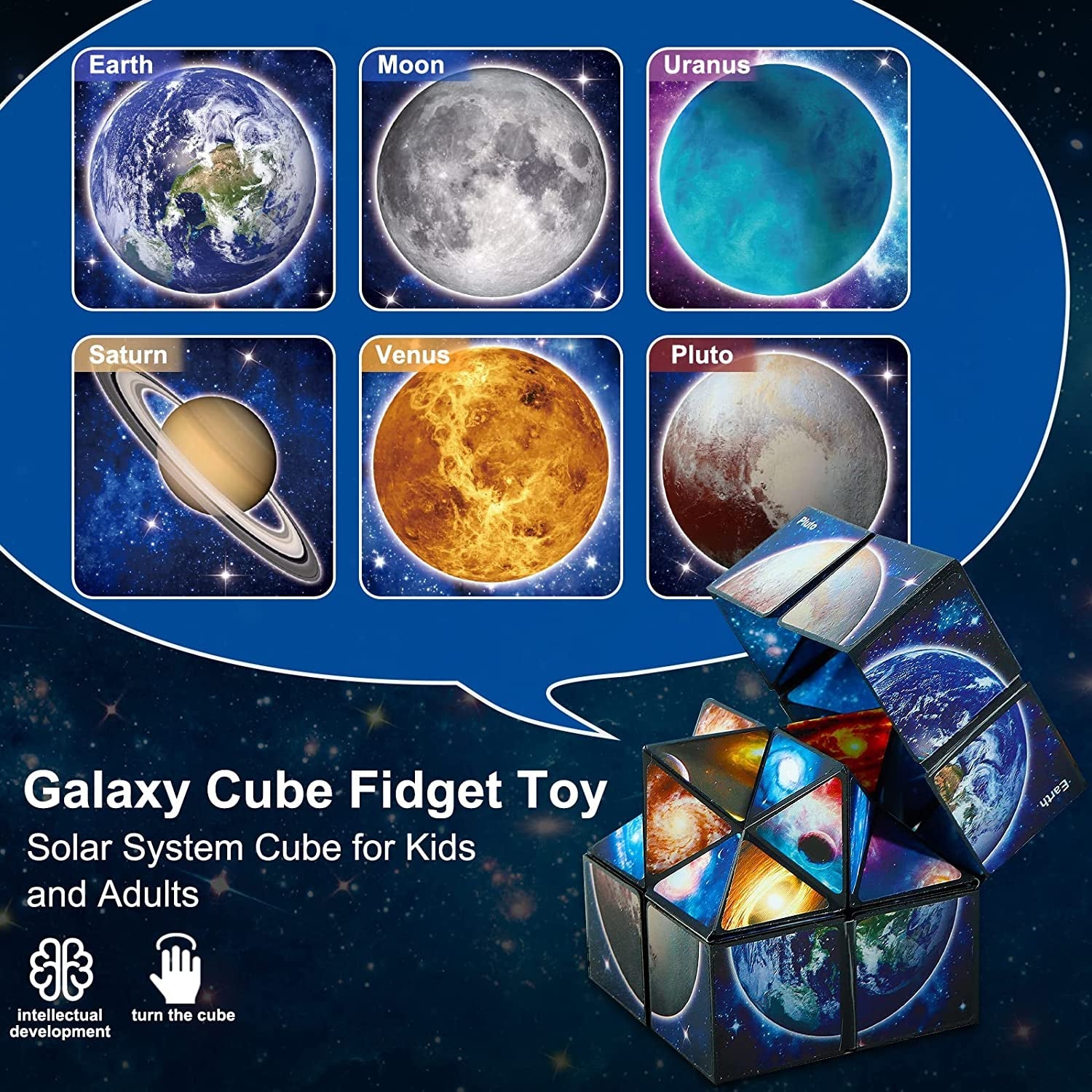 Magic Cube 2 in 1 Set, Magic 3D Puzzle Cubes for Kids and Adults