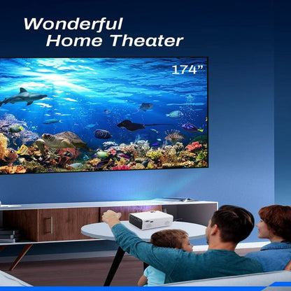 P600 FHD 1080P Supported Mini Portable Projector, LED Home Theater Projector