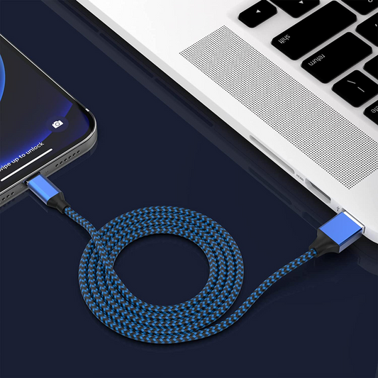 6 Pack Apple Mfi Certified iPhone & iPad Charger Long Lightning Cable Fast Charging High Speed Data Sync USB Cable