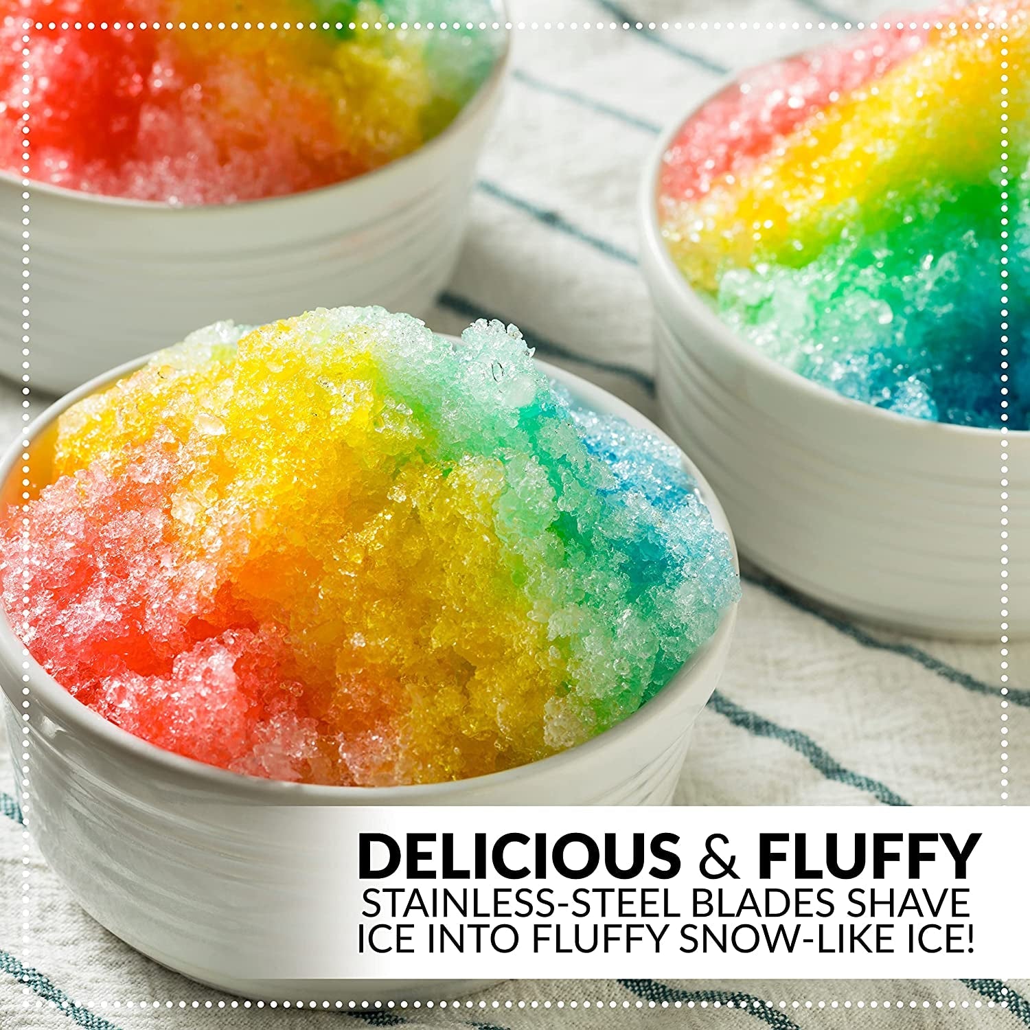  Electric Hawaiian Table-Top Snow Cone Maker, Shaved Ice Machine Includes 1 Reusable Plastic Cup and Ice Molds, White/Green