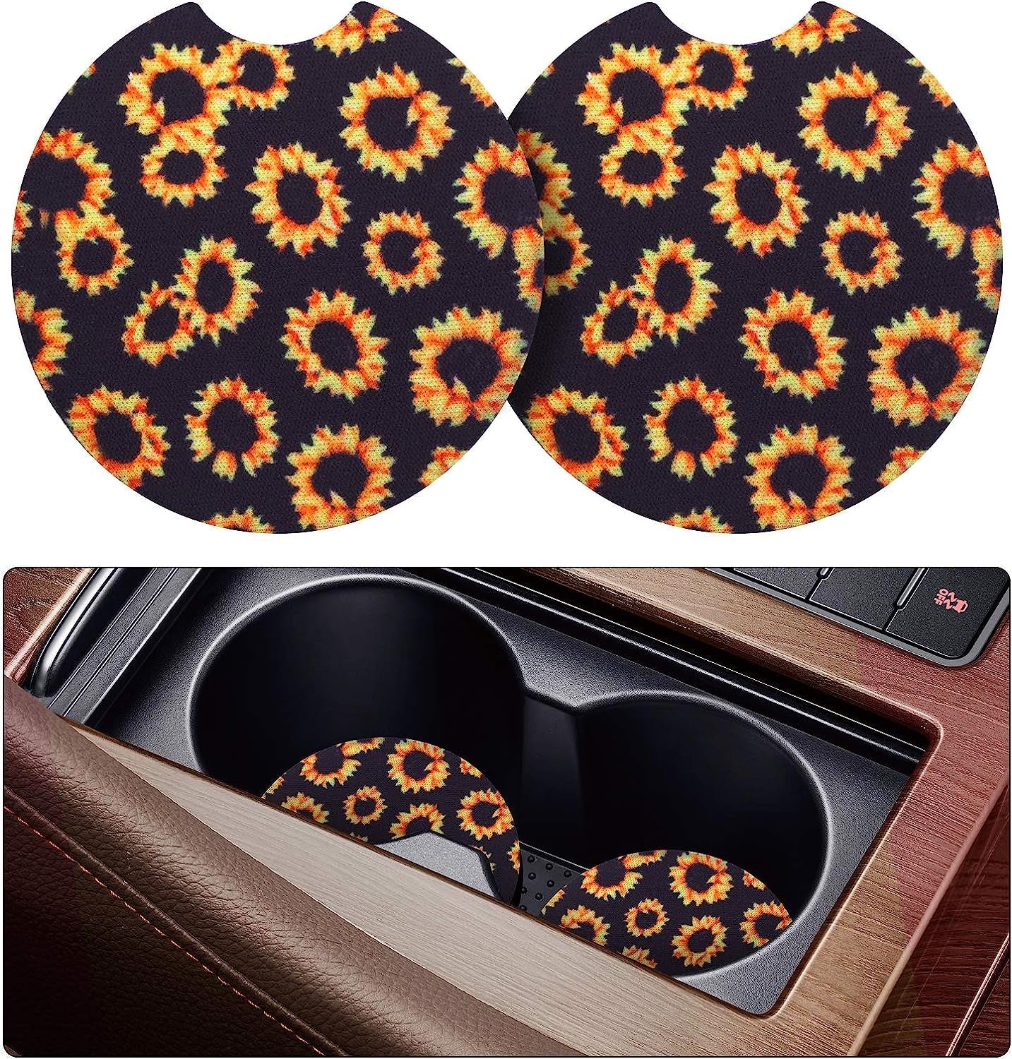  2 Pack Car Coasters for Cup Holders