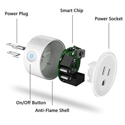 4 Pack: WiFi Smart Plug Outlet Adapters