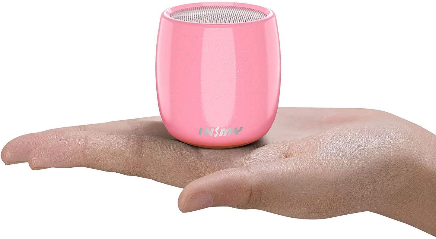  Small Bluetooth Speaker, Mini Portable Wireless Speaker, Punchy Bass Rich Audio Stereo Pairing, Handheld Pocket Size 10H Playtime Built in Mic for Hiking Biking Gift Laptop Tablet (Red)