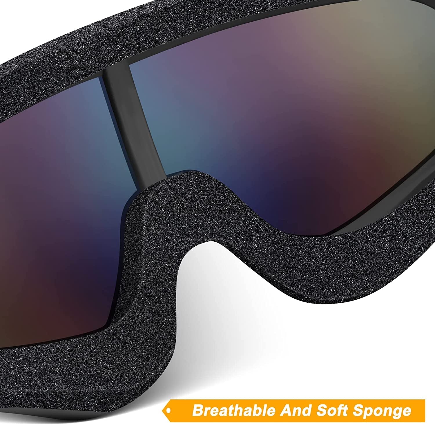2 Pairs Motorcycle Goggles Fit Helmet, ATV Ski Goggles Anti-UV Dustproof Windproof Dirt Bike Goggles for Youth Men Women