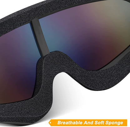 2 Pairs Motorcycle Goggles Fit Helmet, ATV Ski Goggles Anti-UV Dustproof Windproof Dirt Bike Goggles for Youth Men Women