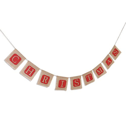 "Merry Christmas" Burlap Banner Decoration