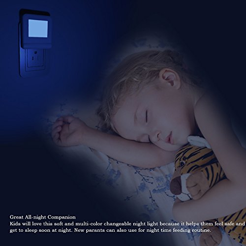 2 Pack Plug in LED Night Light with Smart Dusk to Dawn Sensor