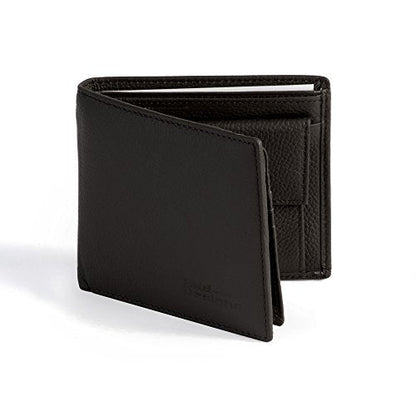 Men's Luxurious Genuine Leather Ratcheting Black Belt and Brown Wallet Gift Set