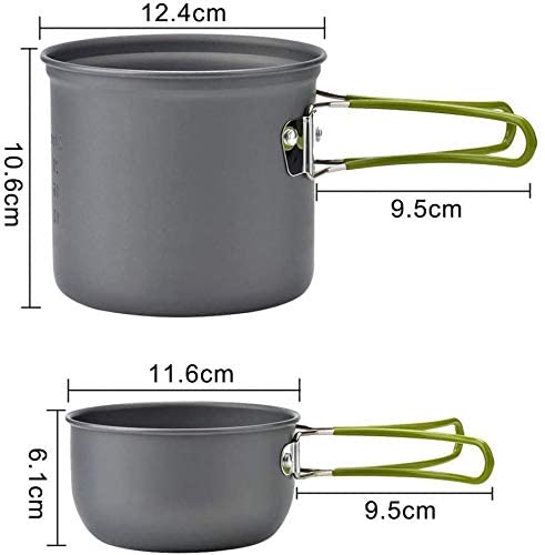 Outdoor Camping Pot Set for 1-2 People Camping Cooking with Portable Bags and Tableware Camping & Hiking Equipment