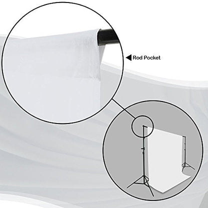 Studio 6 ft X 9 ft White Photo Video Photography Studio Fabric Backdrop Background Screen, JSAG103