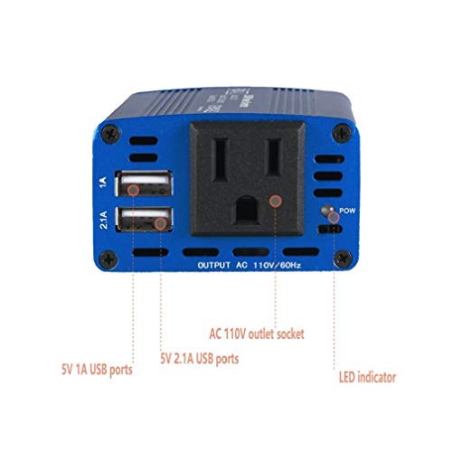 150W Car Outlet Power Converter with 3.1A Dual USB Charge Ports