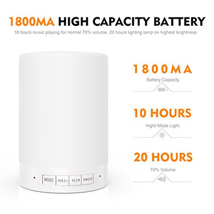 Smart Touch Control Night Light with Bluetooth Speaker