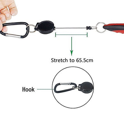 2 Pack: Lightweight Retractable Golf Club Brush with Aluminum Zip-Line Carabiner