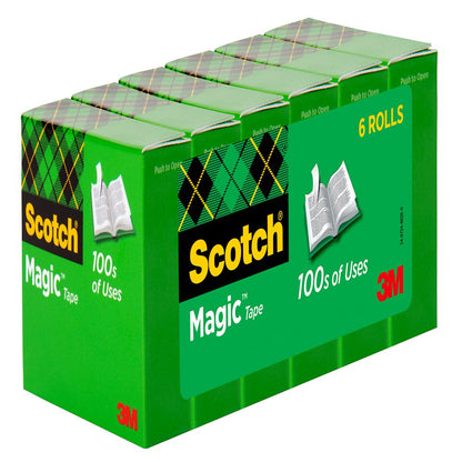 Scotch Magic Tape Refill, 3/4 in X 800 In, 6 Count