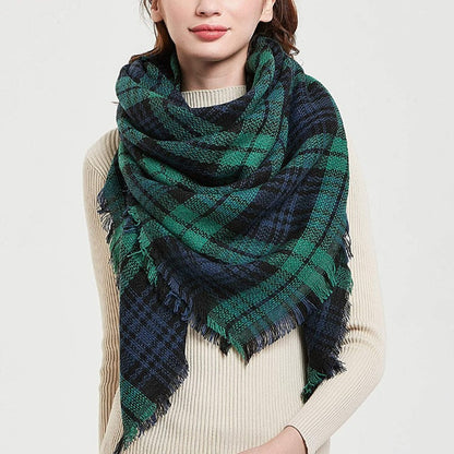 Women's Warm Square Plaid Scarf