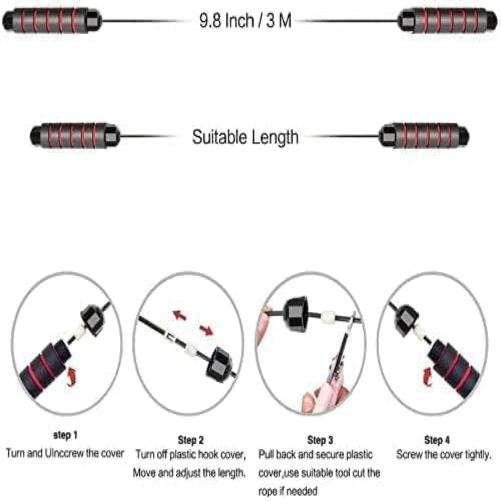 Jump Rope – Adjustable Speed Skipping Rope for Fitness Exercise Indoor Outdoor Use