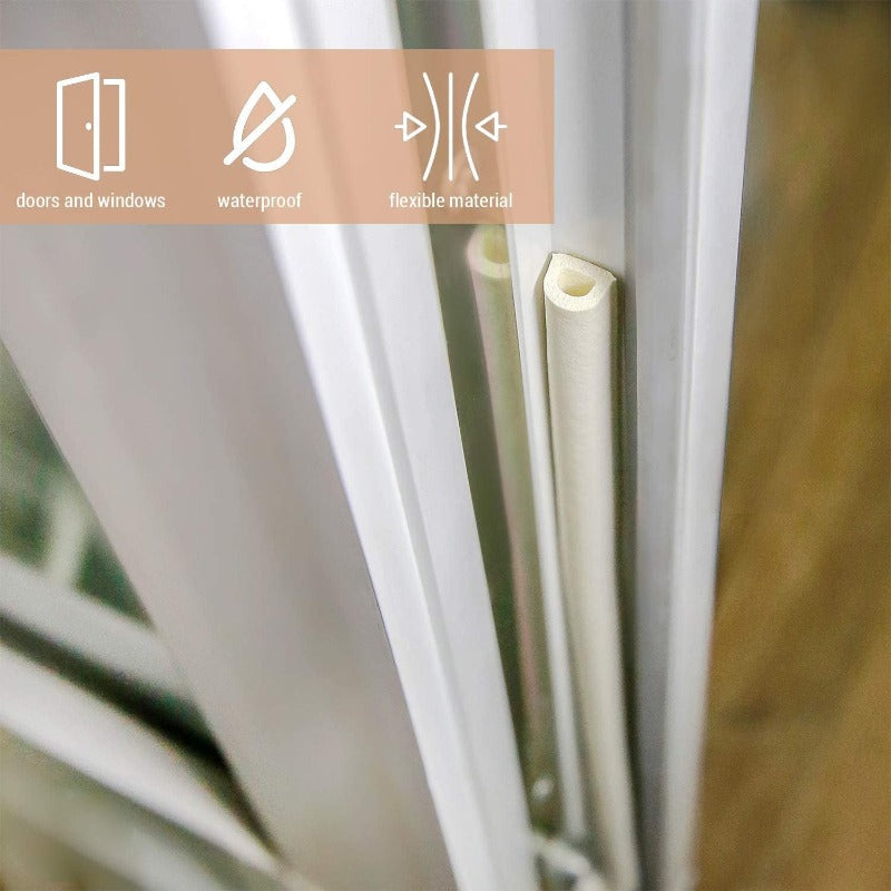 Weather Stripping Door & Window Seal Strip, Self Adhesive with Double D-Shaped Section Profile, 2 Rolls of 2 Strips, 8ft Each, Total 32ft