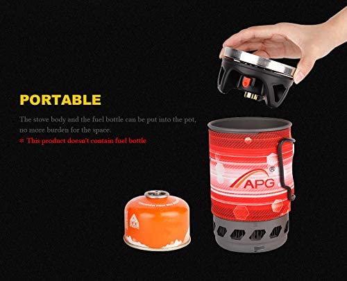 APG Portable Gas Stove Personal Cooking System Backpacking Outdoor Burner Hiking Camping Equipment Heat Exchanger Pot