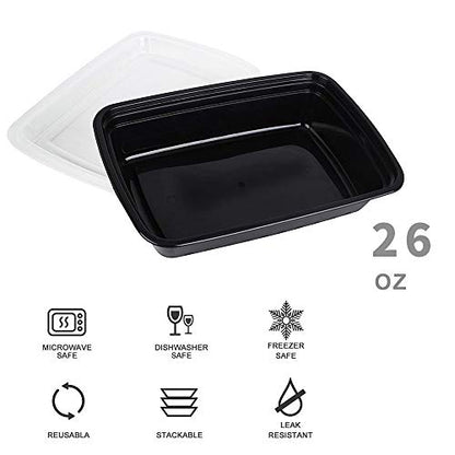 100 Piece: Meal Prep Reusable Containers - BPA-Free - Bento Insulated Lunch Boxes