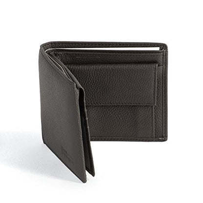 Men's Luxurious Genuine Leather Ratcheting Black Belt and Brown Wallet Gift Set