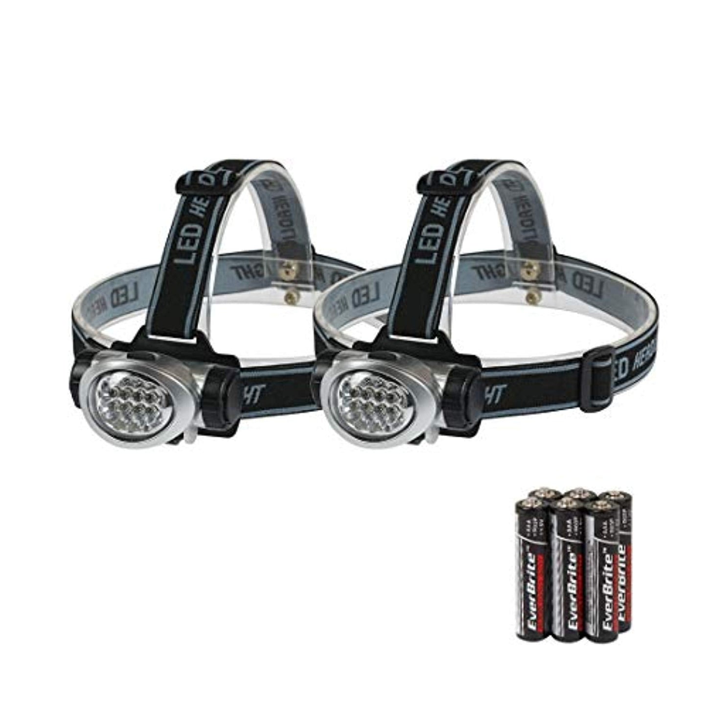 2 Pack: Headlamp 8 LEDs Flashlight - 4 Modes