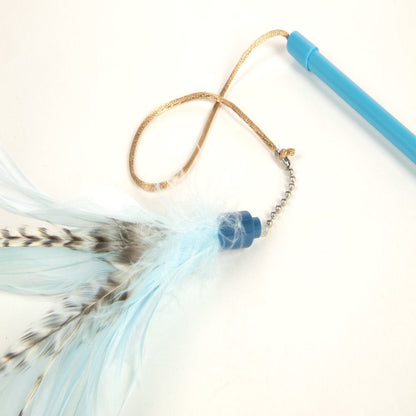  Interactive Cat Toy, Extendable and Retractable Wand with Feathers