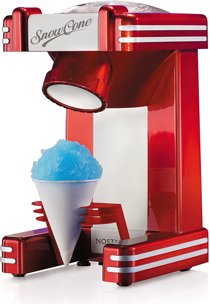  Electric Hawaiian Table-Top Snow Cone Maker, Shaved Ice Machine Includes 1 Reusable Plastic Cup and Ice Molds, White/Green