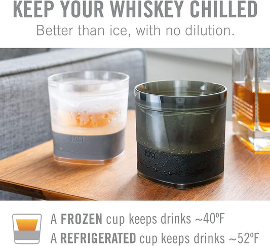  Cooling Cups for Whiskey, Bourbon, and Scotch, Freezer Gel Chiller Double Wall Tumblers Set of 1, Smoke,9 ounces
