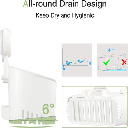 Shower Caddy,  Waterproof Shower Caddy Suction Cup No-Drilling Removable Shower Shelf Powerful Heavy Duty Hold up to 22Lbs