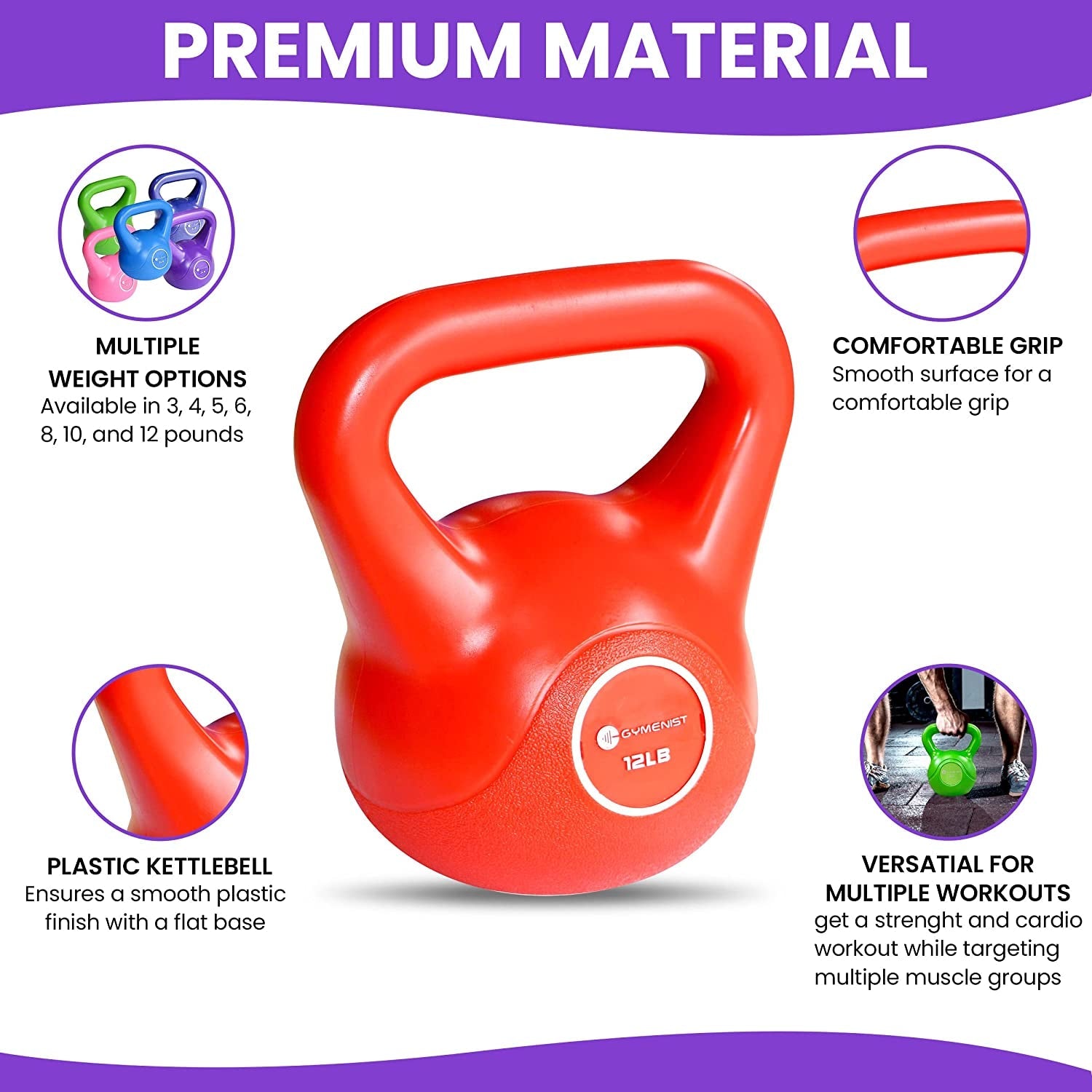  Exercise Kettlebell Fitness Workout Body Equipment Choose Your Weight Size