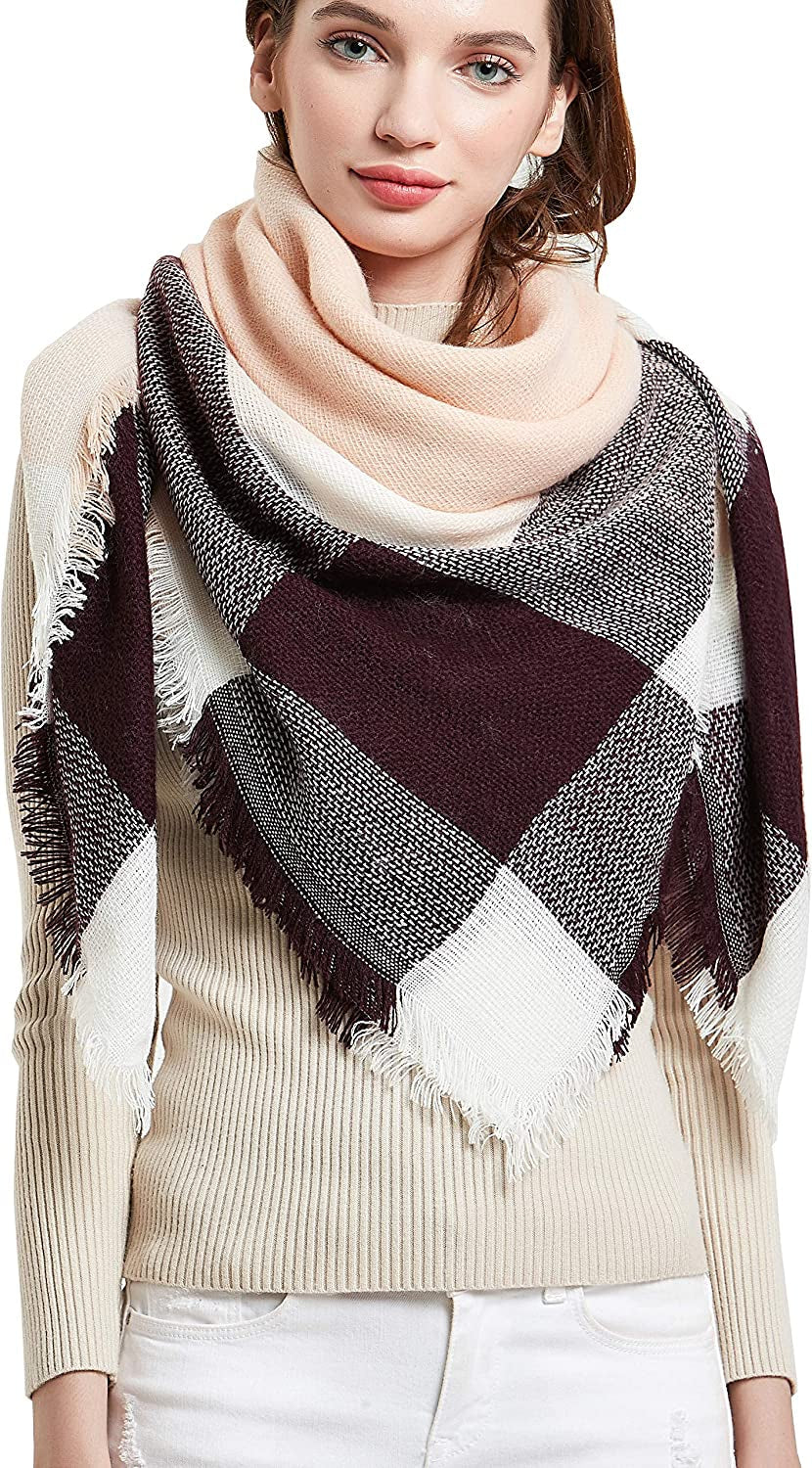 Women's Warm Square Plaid Scarf