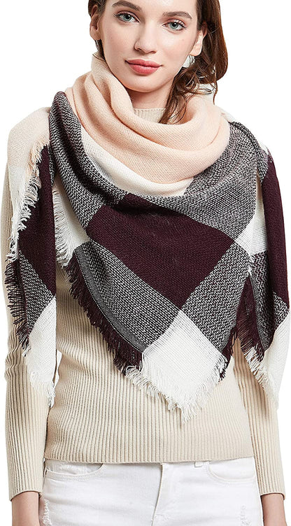Women's Warm Square Plaid Scarf