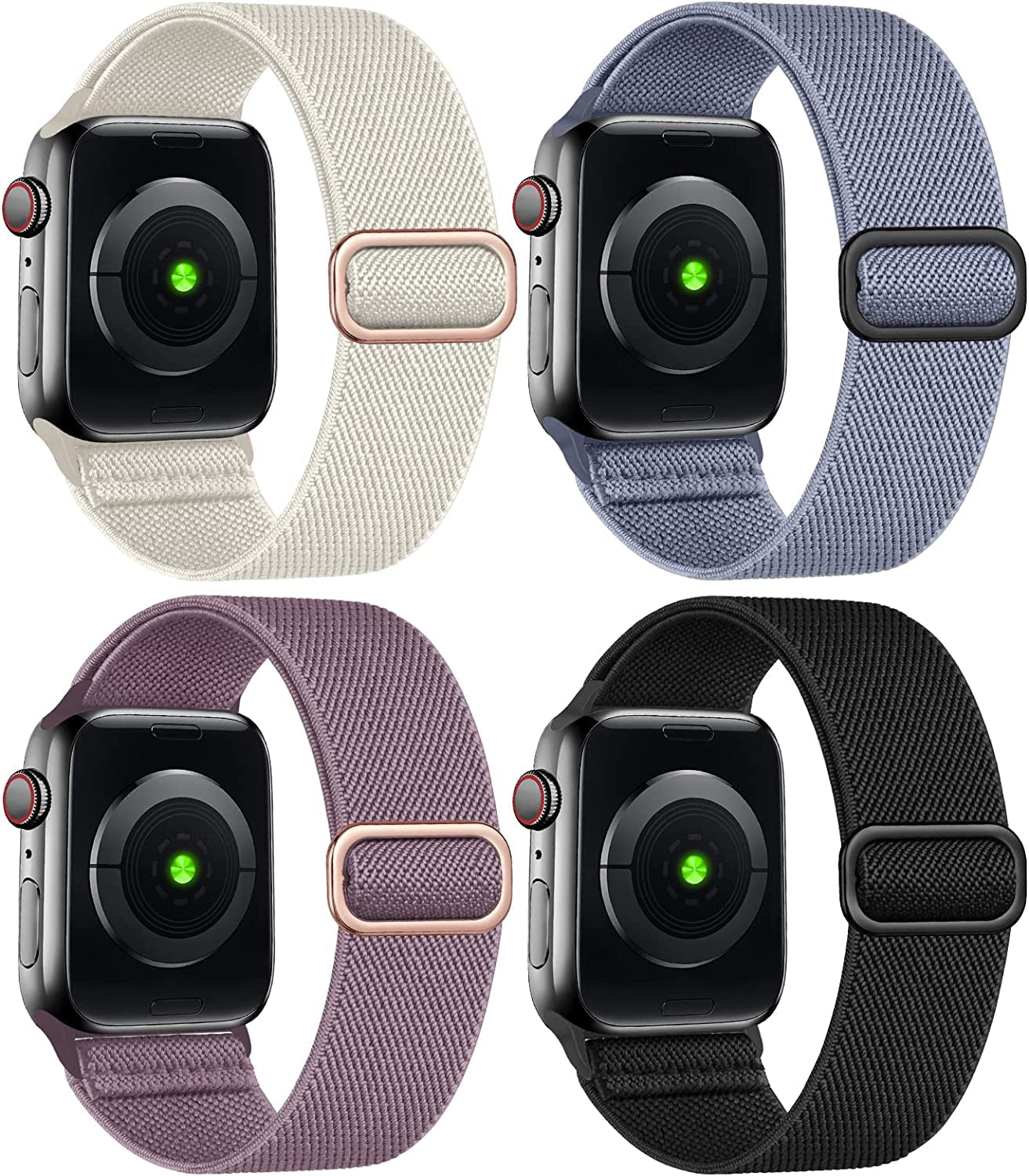 4 Pack Stretchy Bands Compatible for Apple Watch 