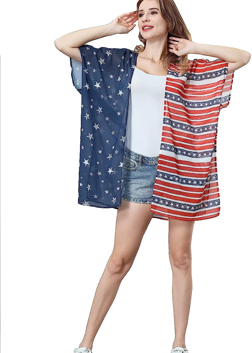  Women Floral Leaf Kimono Summer Cardigan Sheer Loose Half Sleeve Beach Shawl Chiffon Cover Up Casual Blouse Tops