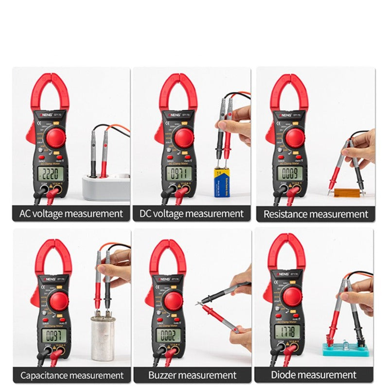 Multifunction Clamp Meter AC/DC Voltage Current - Portable Handheld LCD Display