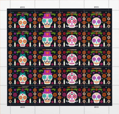 USPS Day of The Dead 2021 Forever Stamps - Sheet of 20 Postage Stamps - Back Ordered