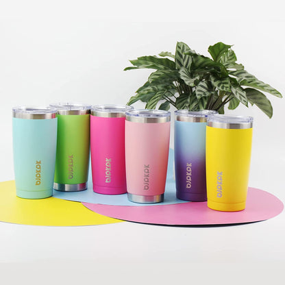  20 oz Insulated Tumblers With Lid And Straw Stainless Steel Coffee Tumbler Cup,Green