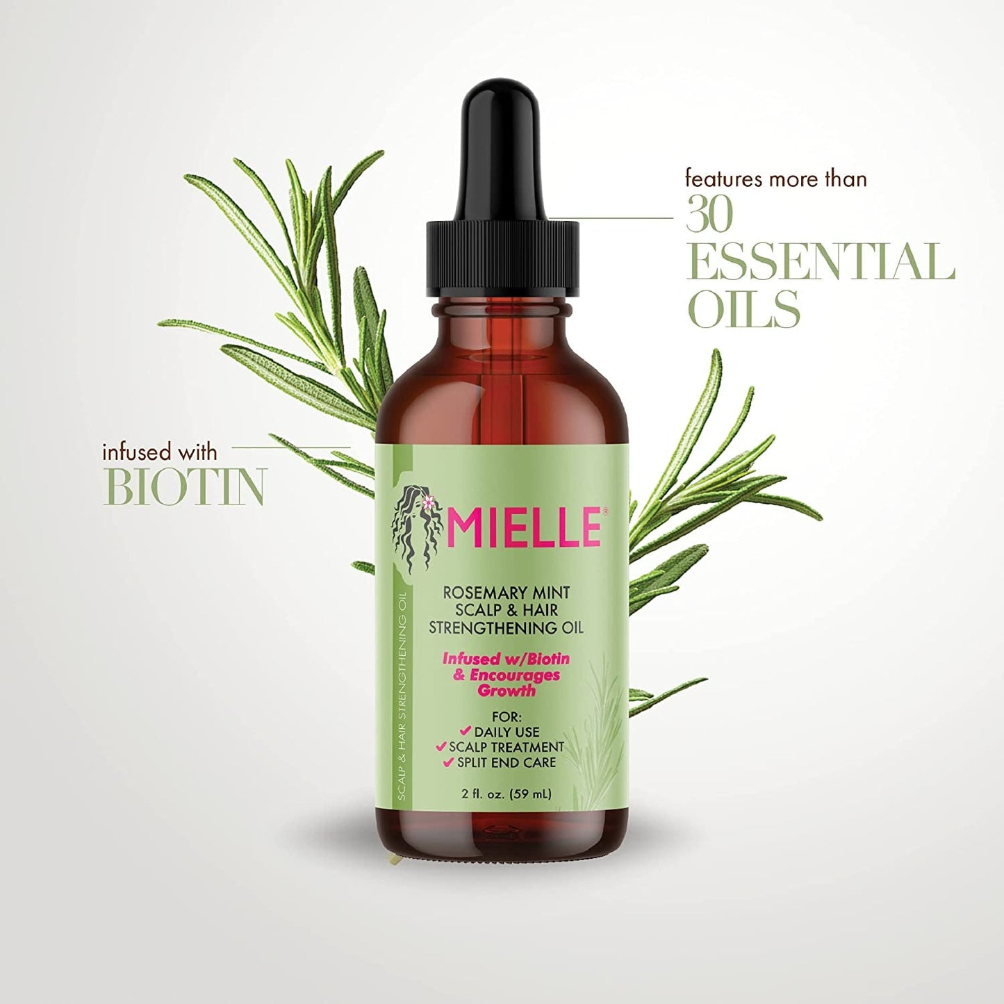  Rosemary Mint Scalp & Hair Strengthening Oil With Biotin & Essential Oils