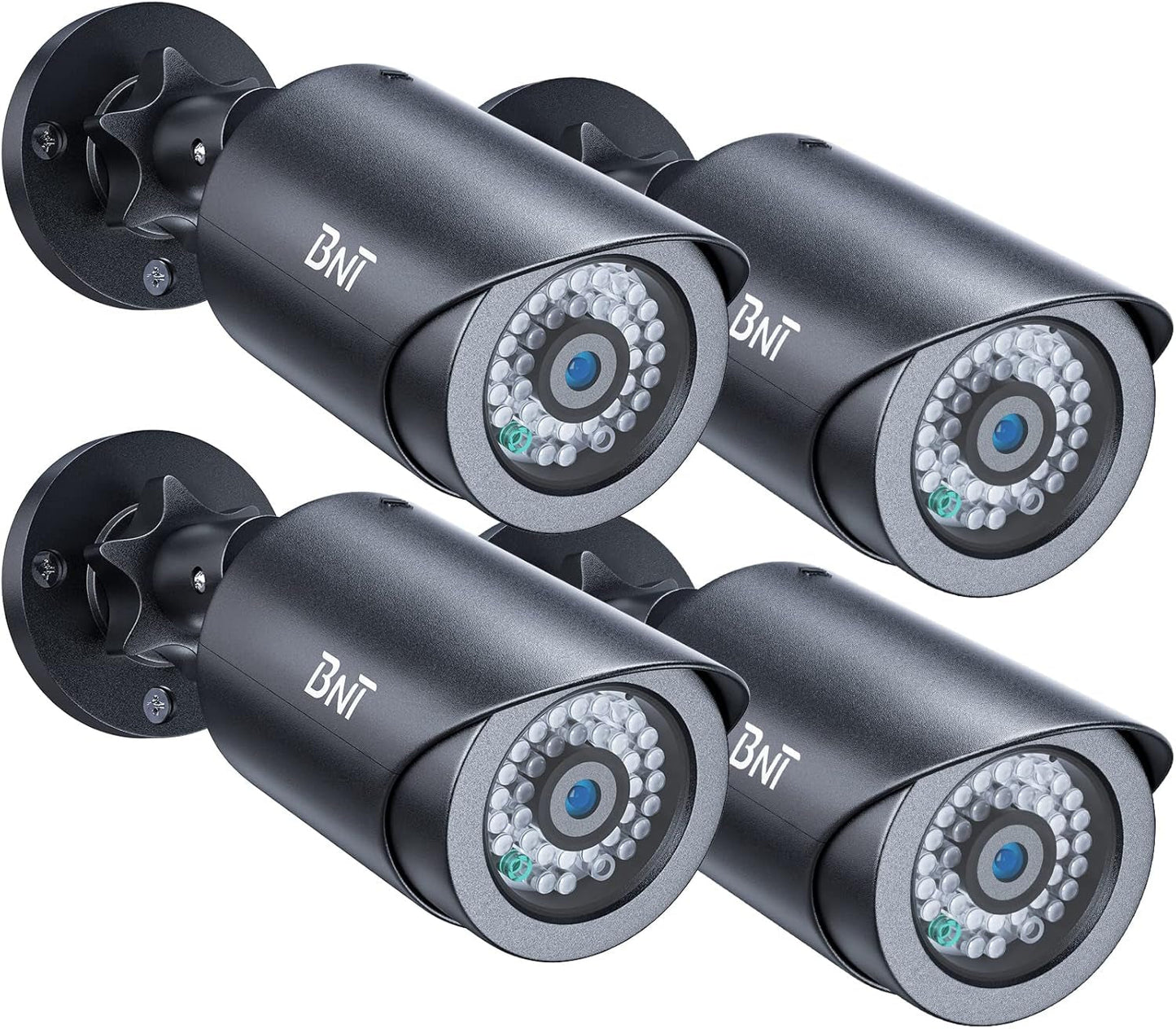 2 Pack Dummy Fake Security Camera with One Red LED Light at Night