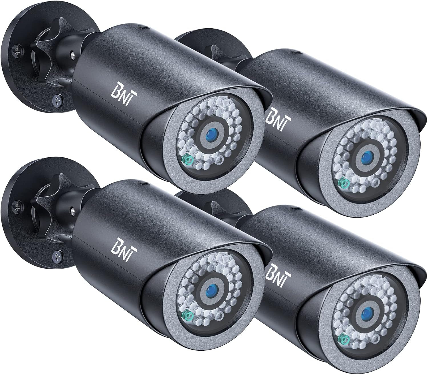 2 Pack Dummy Fake Security Camera with One Red LED Light at Night