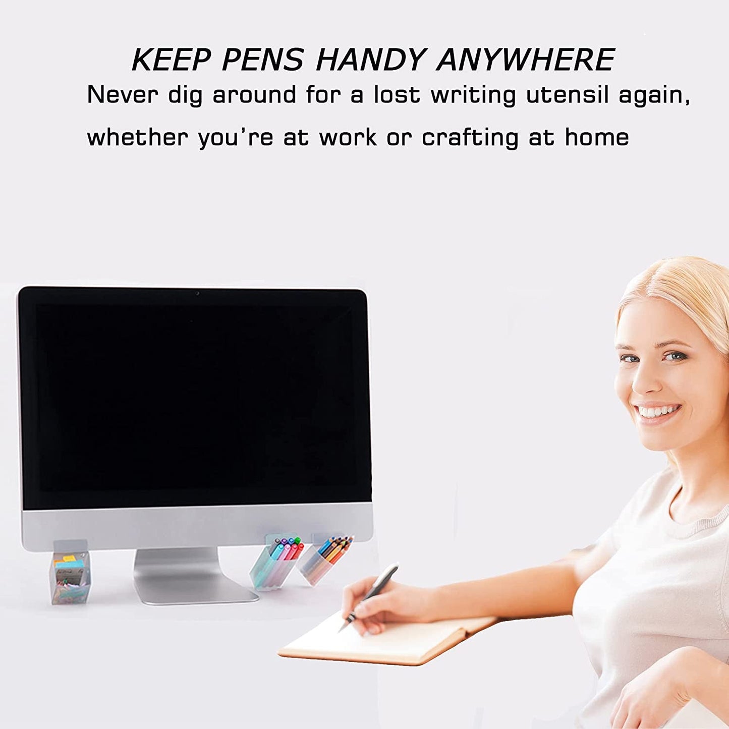  Pen Pencil Holders Desktop Accessories Bags Desk Organizers Containers Storage Bags-2 Pack (Triangle)