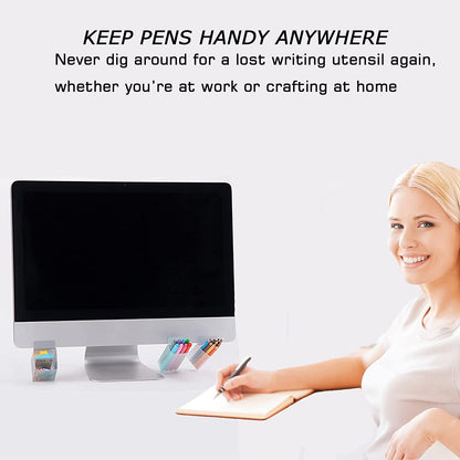  Pen Pencil Holders Desktop Accessories Bags Desk Organizers Containers Storage Bags-2 Pack (Triangle)