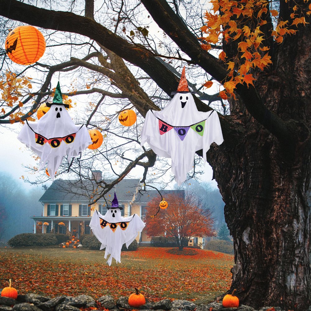 3 Pack Halloween Ghost Decorations